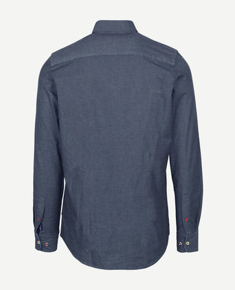 NZA overhemd James twill donkerblauw | Regular-fit