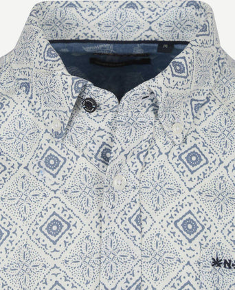 Overhemd karson linnen blend blauw