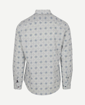 Overhemd karson linnen blend blauw