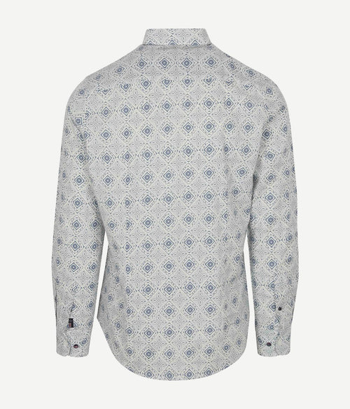 Overhemd karson linnen blend blauw