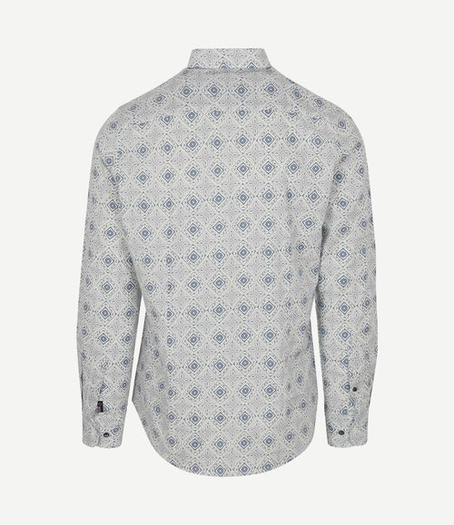 Overhemd karson linnen blend blauw
