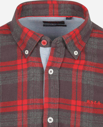 NZA overhemd leon flanel antraciet | Regular-fit