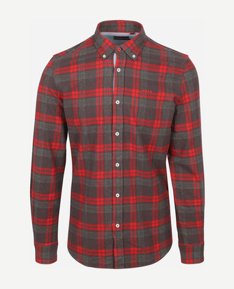 NZA overhemd leon flanel antraciet | Regular-fit