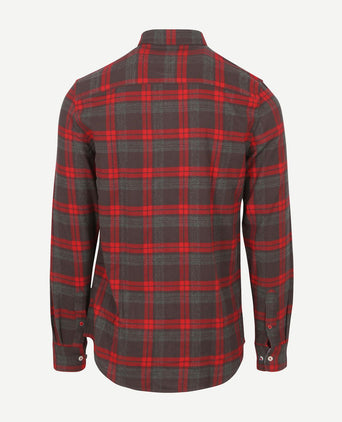 NZA overhemd leon flanel antraciet | Regular-fit