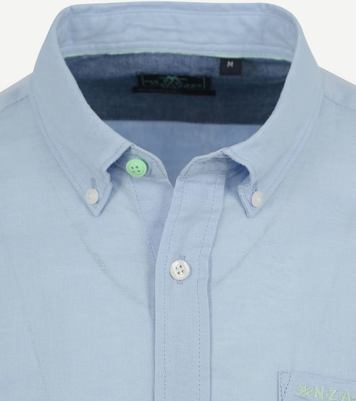 NZA overhemd okarito linnen lichtblauw | Regular-fit