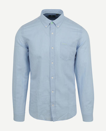 NZA overhemd okarito linnen lichtblauw | Regular-fit
