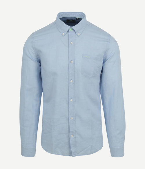NZA overhemd okarito linnen lichtblauw | Regular-fit