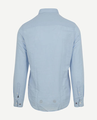 NZA overhemd okarito linnen lichtblauw | Regular-fit