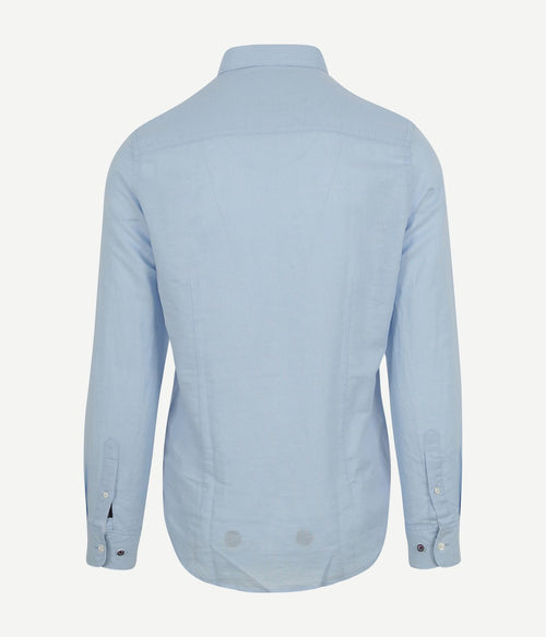 NZA overhemd okarito linnen lichtblauw | Regular-fit