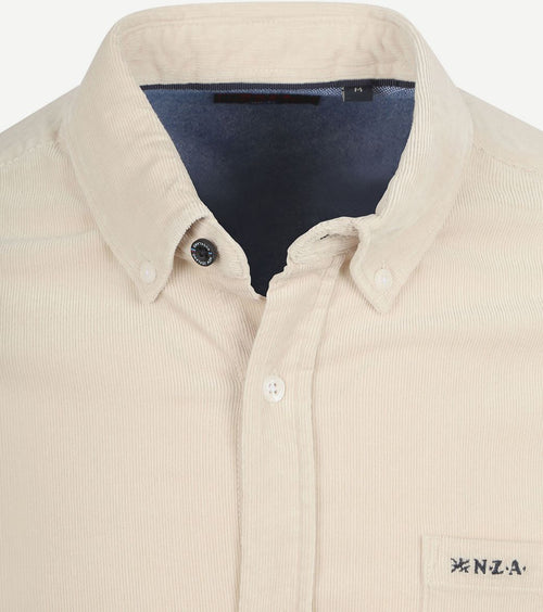 NZA overhemd omar fine corduroy ecru | Regular-fit