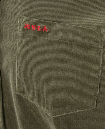 NZA overhemd omar fine corduroy olijfgroen | Regular-fit