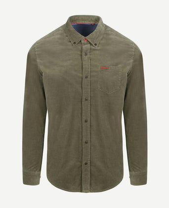 NZA overhemd omar fine corduroy olijfgroen | Regular-fit