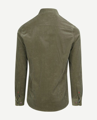 NZA overhemd omar fine corduroy olijfgroen | Regular-fit