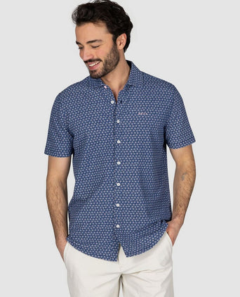 Overhemd short sleeve jake blauw