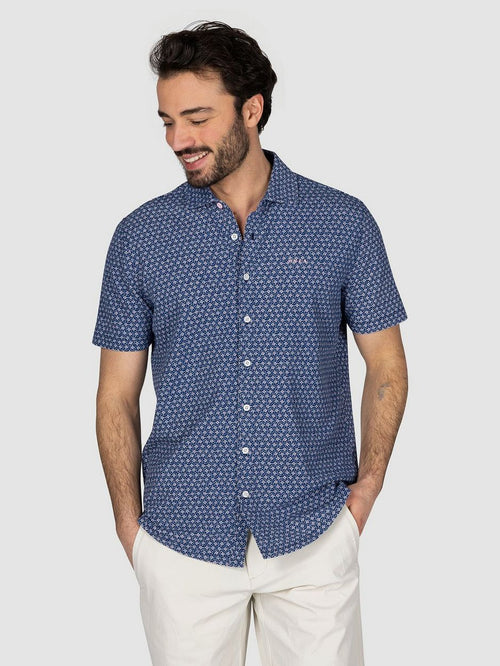 Overhemd short sleeve jake blauw