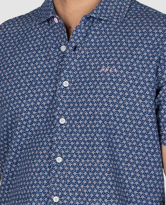 Overhemd short sleeve jake blauw