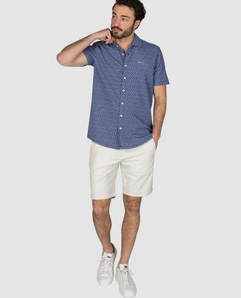 Overhemd short sleeve jake blauw