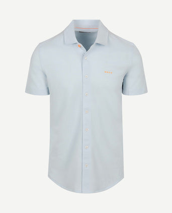 Overhemd short sleeve piqué sky blauw