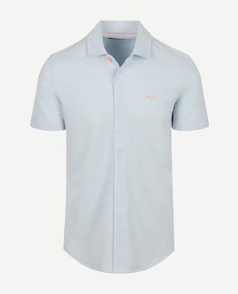 Overhemd short sleeve piqué sky blauw