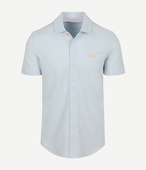 Overhemd short sleeve piqué sky blauw