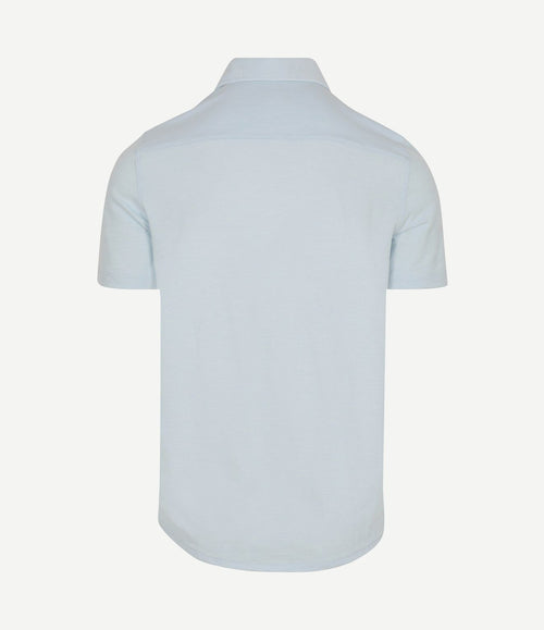 Overhemd short sleeve piqué sky blauw