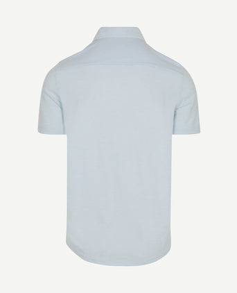 Overhemd short sleeve piqué sky blauw