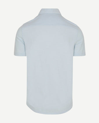 Overhemd short sleeve piqué sky blauw