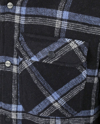NZA overshirt alex wolmix donkerblauw | Regular-fit