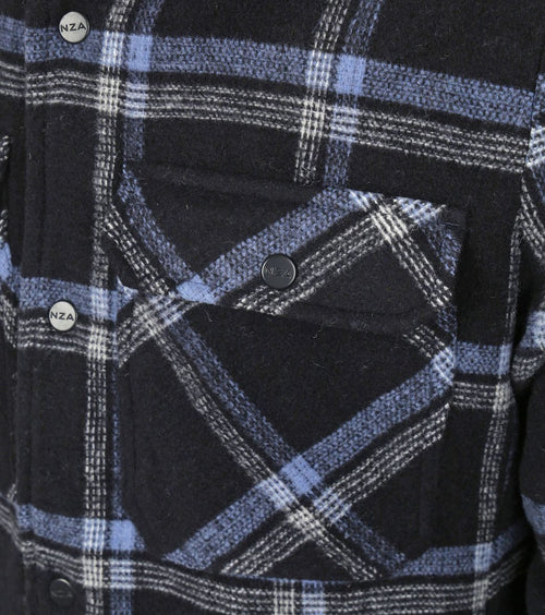 NZA overshirt alex wolmix donkerblauw | Regular-fit