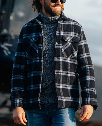 NZA overshirt alex wolmix donkerblauw | Regular-fit