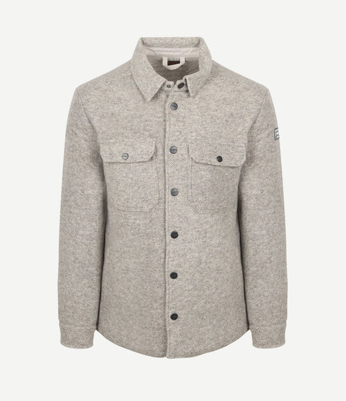 Overshirt willow wool blend greige