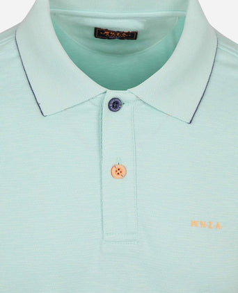 Polo bay jacquard mist groen