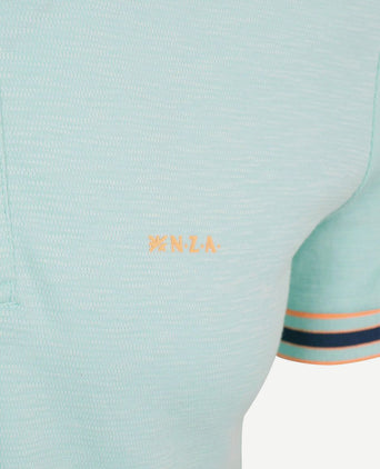 Polo bay jacquard mist groen