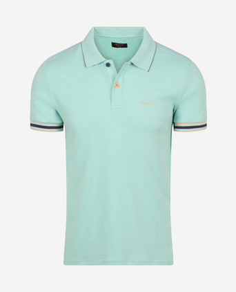 Polo bay jacquard mist groen