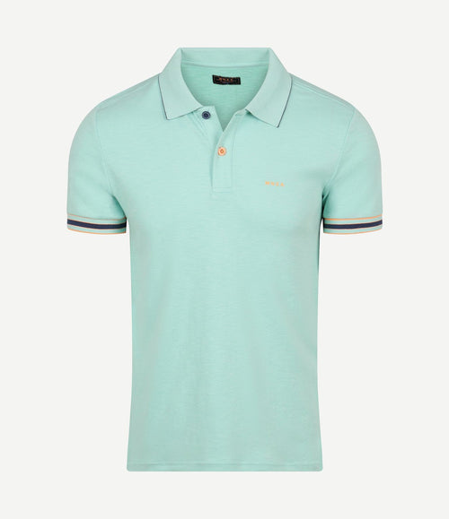 Polo bay jacquard mist groen