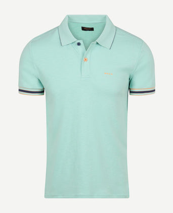 Polo bay jacquard mist groen