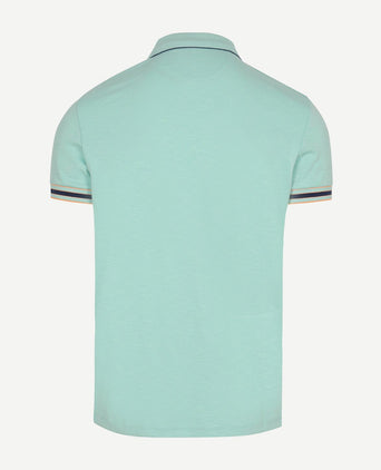 Polo bay jacquard mist groen
