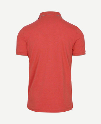 Polo henley piqué rood