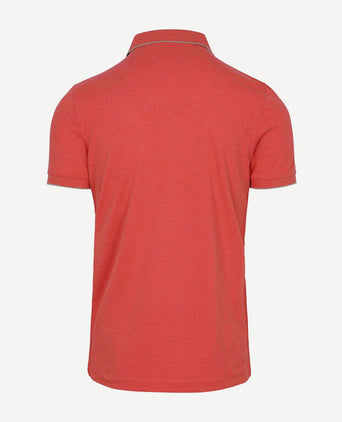 Polo henley piqué rood