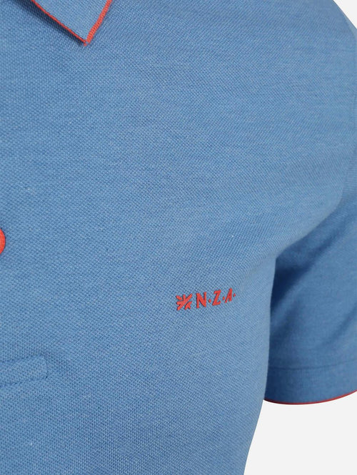 Polo henley piqué sailing blauw