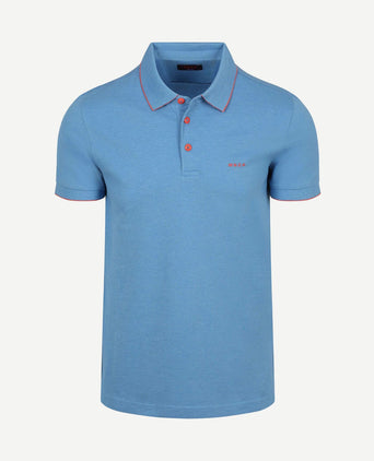 Polo henley piqué sailing blauw