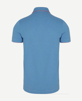 Polo henley piqué sailing blauw