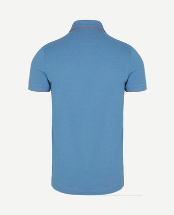 Polo henley piqué sailing blauw