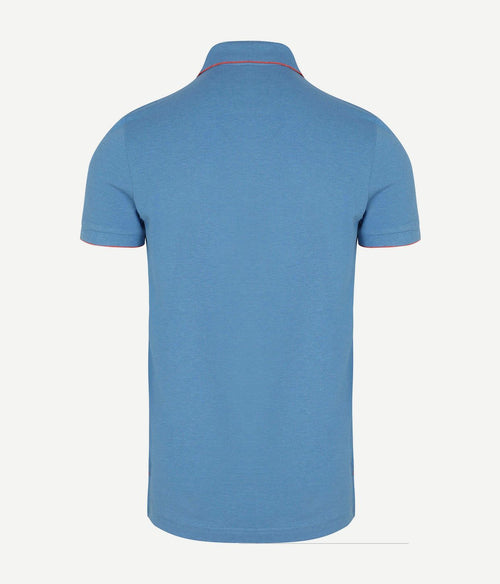 Polo henley piqué sailing blauw