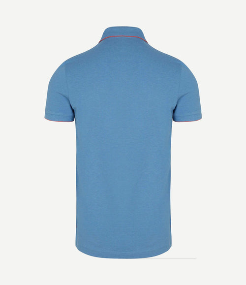 Polo henley piqué sailing blauw