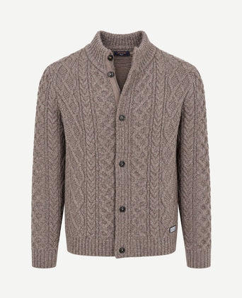 Pullover cable wool taupe