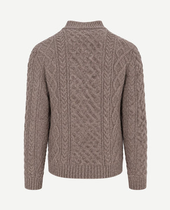 Pullover cable wool taupe