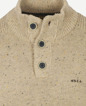Pullover mocker conor melange warm beige