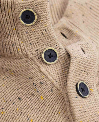Pullover mocker conor melange warm beige