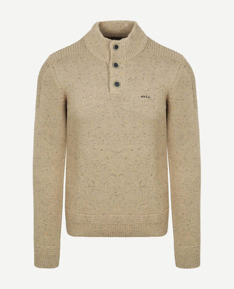 Pullover mocker conor melange warm beige